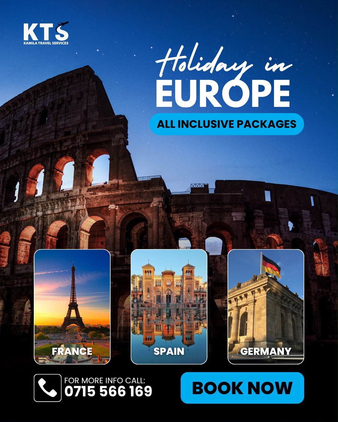 Kamila Travel Services campaign: all-inclusive holiday packages to France, Spain and Germany